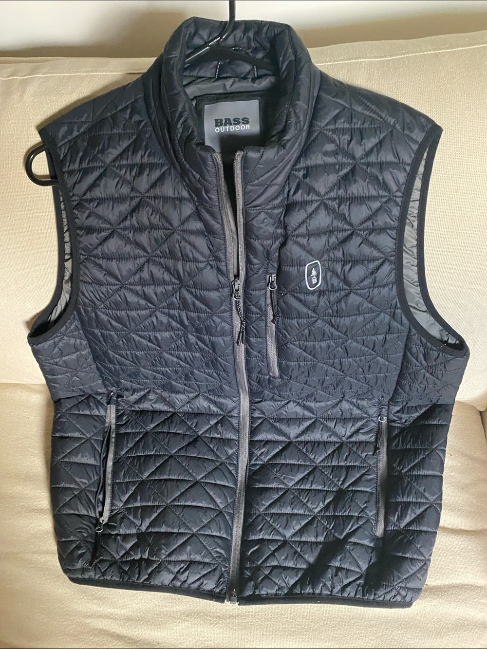 Bass Outdoor Quilted Black Men's Vest